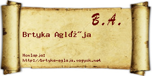 Brtyka Aglája névjegykártya